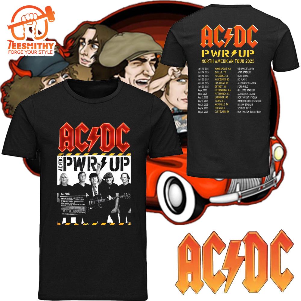 ACDC Band 2025 Tour Shirt, ACDC Pwr up Tour 2025 Shirt