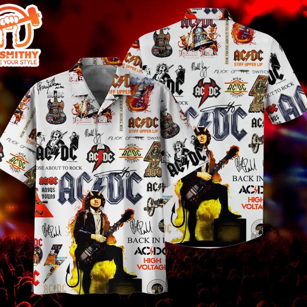 ACDC Band Collage Hawaiian Shirt