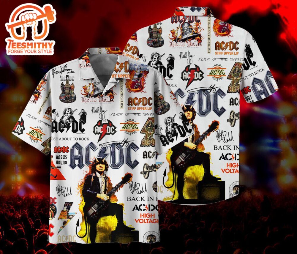 ACDC Band Collage Hawaiian Shirt