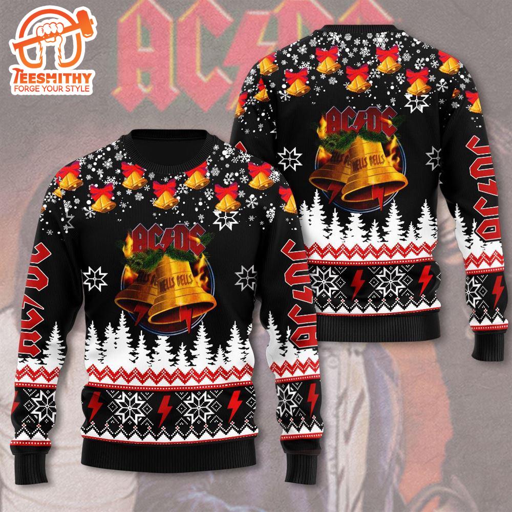 AC/DC  Band Jingle Hells Bells Let There Be Christmas Ugly Sweater