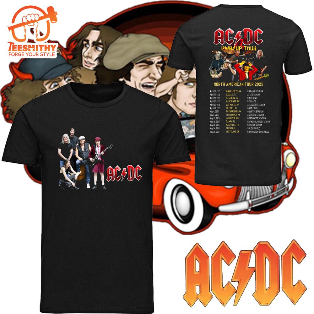 ACDC Band Tour 2025 Shirt, Rock Band ACDC Pwr up Concert Shirt