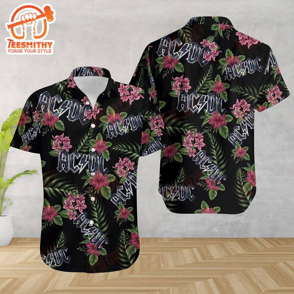 ACDC Floral Rock Hawaiian Shirt