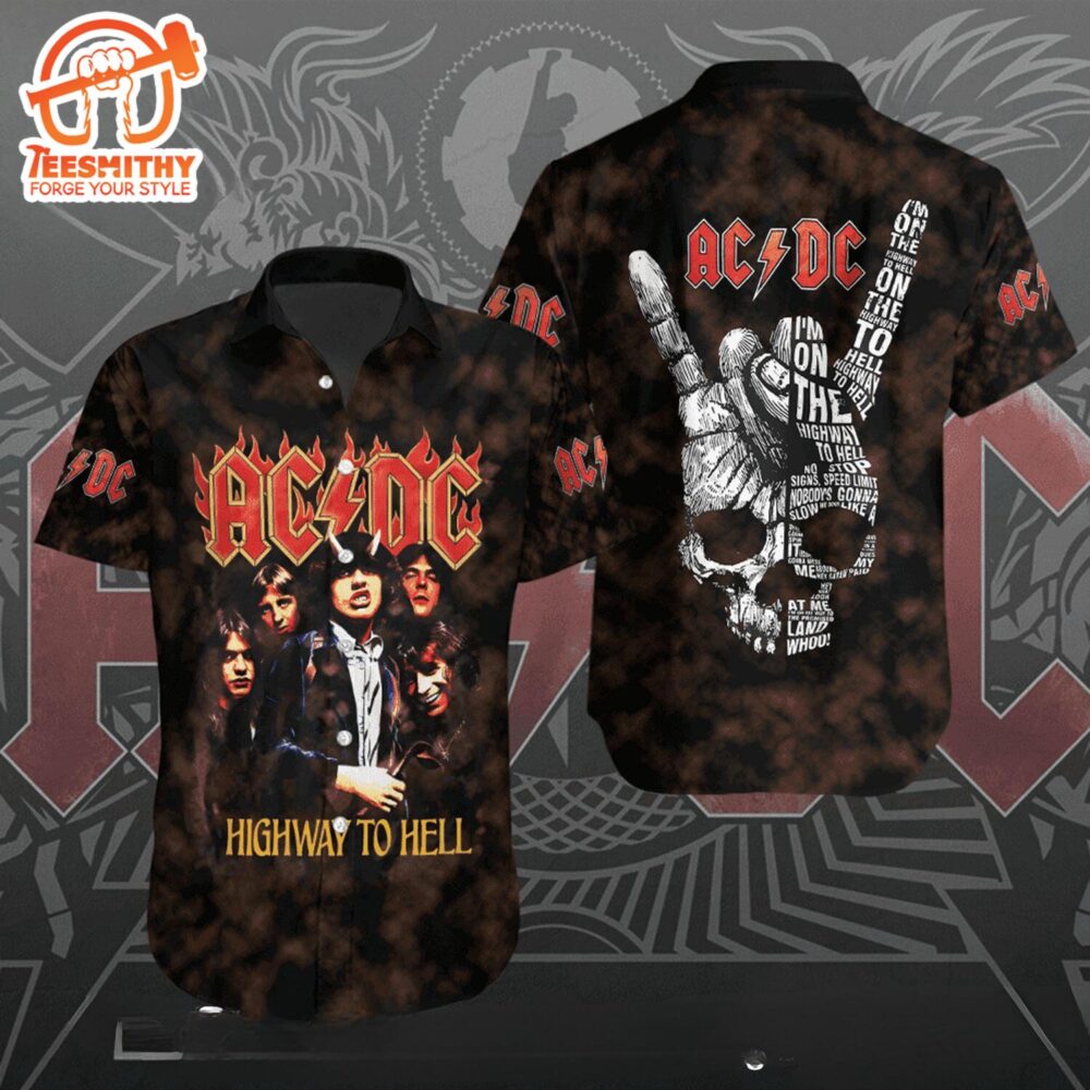 ACDC Highway to Hell Skull Tribute Hawaiian Shirt