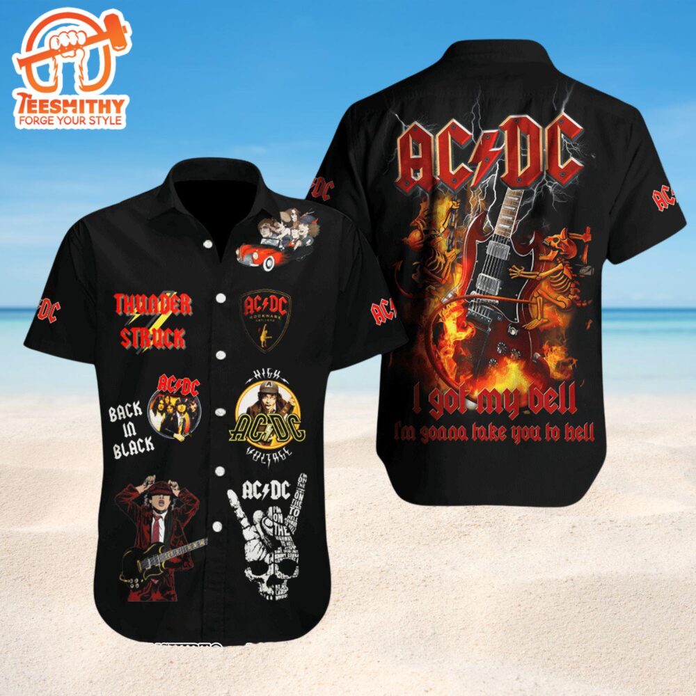 ACDC I Got My Bell I’m Gonna Take You To Hell Hawaiian Shirt