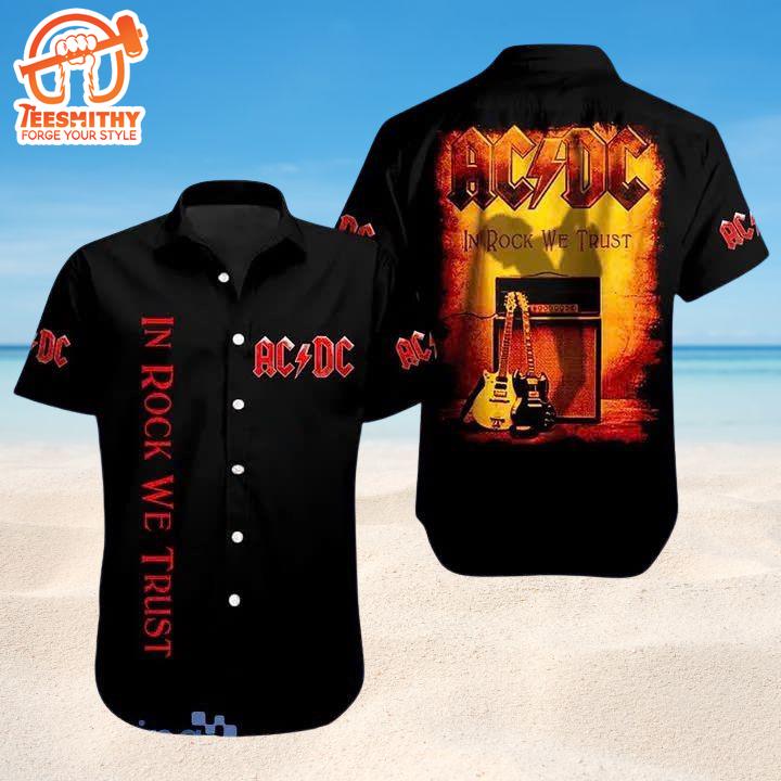 ACDC In Rock We Trust Hawaiian Shirt