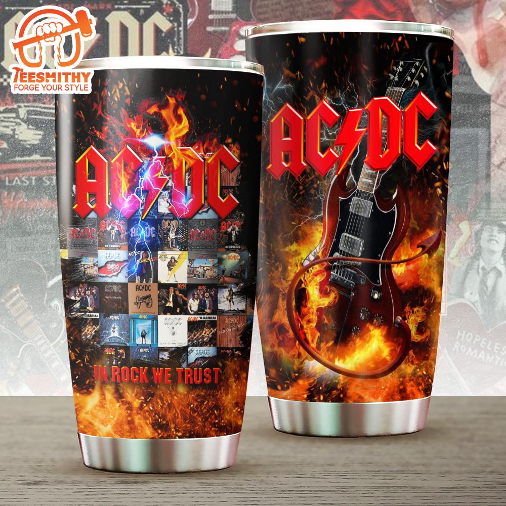 ACDC In Rock We Trust Poster Tumbler Cup