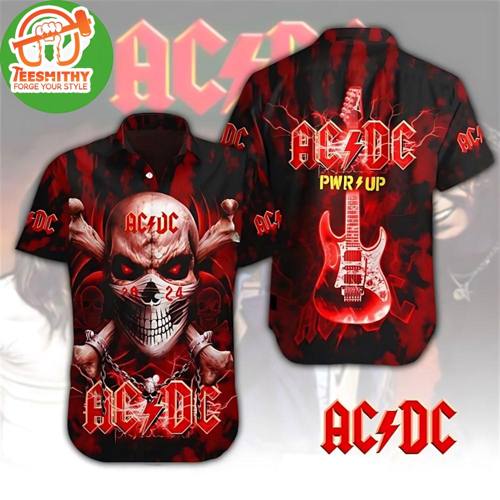 Ac&Dc Merch Art Flowers Pattern Hawaiian Shirt