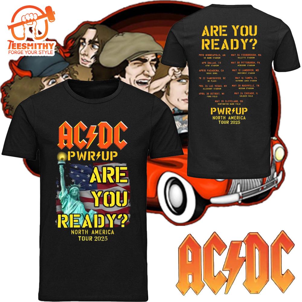 ACDC PWR UP Tour North America 2025 Black T-shirt