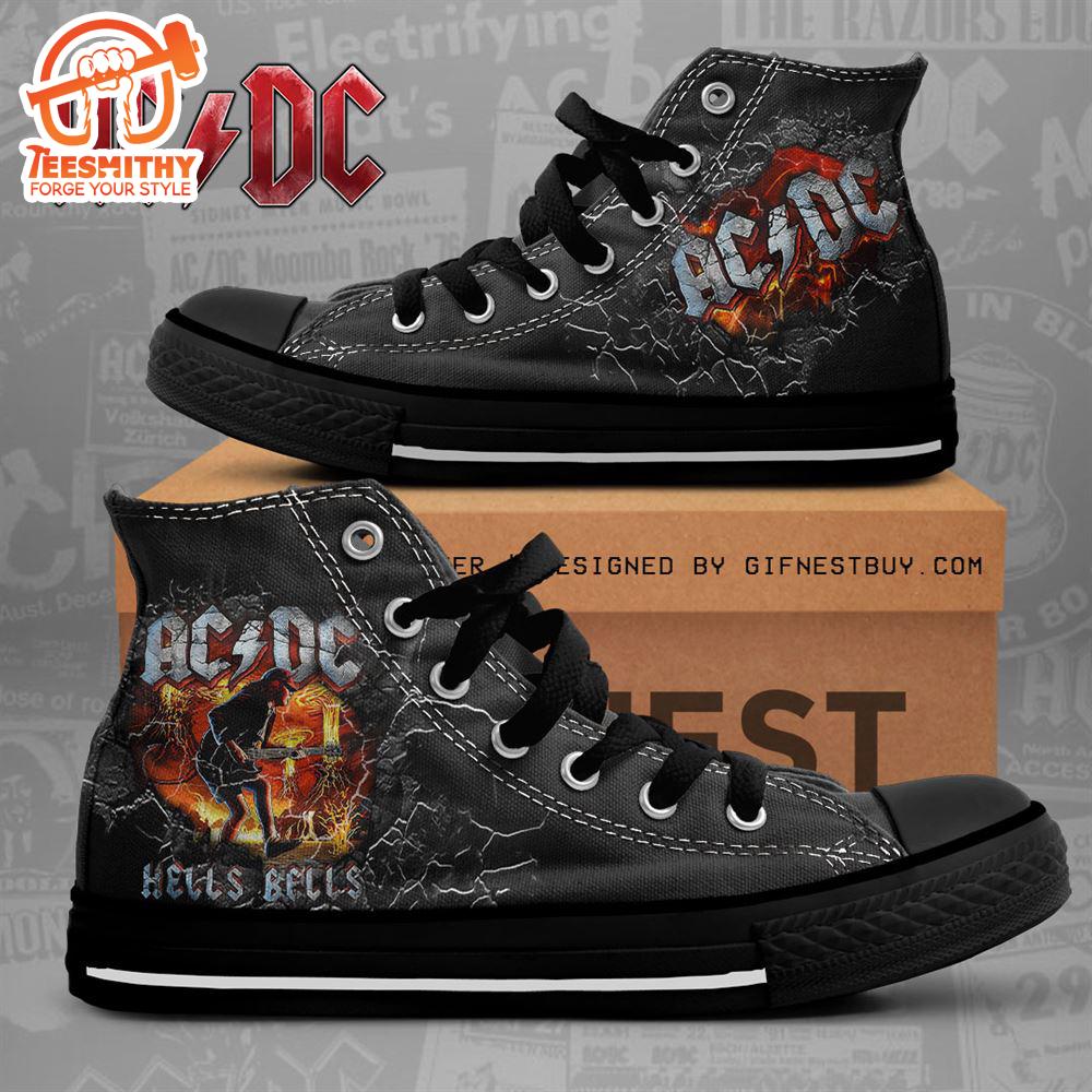 Acdc Rock Band, Acdc Hell Bells Shoes , Acdc High Top Canvas Shoes