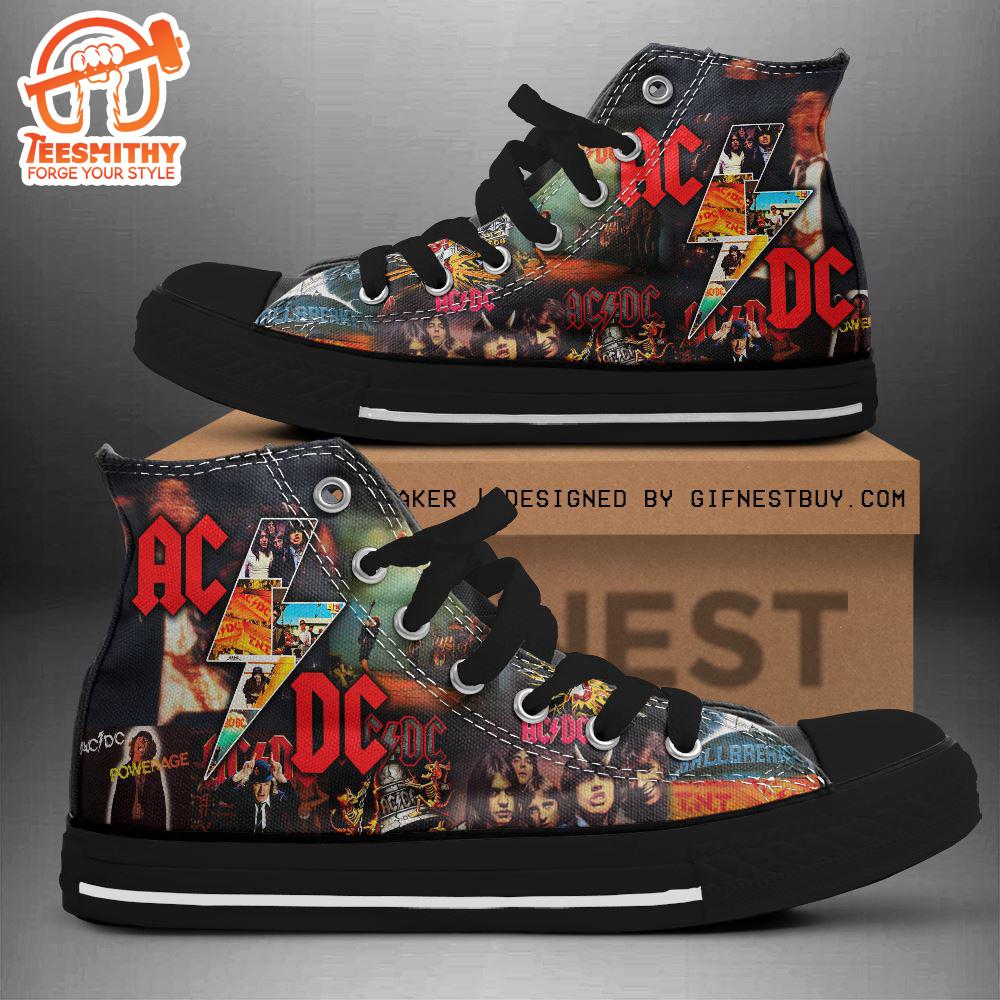 Acdc Rock Band, Acdc Power Age, Acdc High Top Canvas Shoes