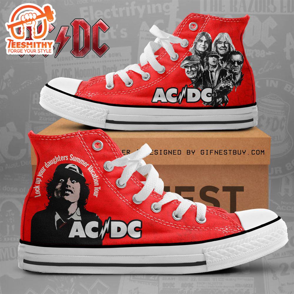 Acdc Rock Band, Acdc Summer Vacation Tour , Acdc High Top Canvas Shoes