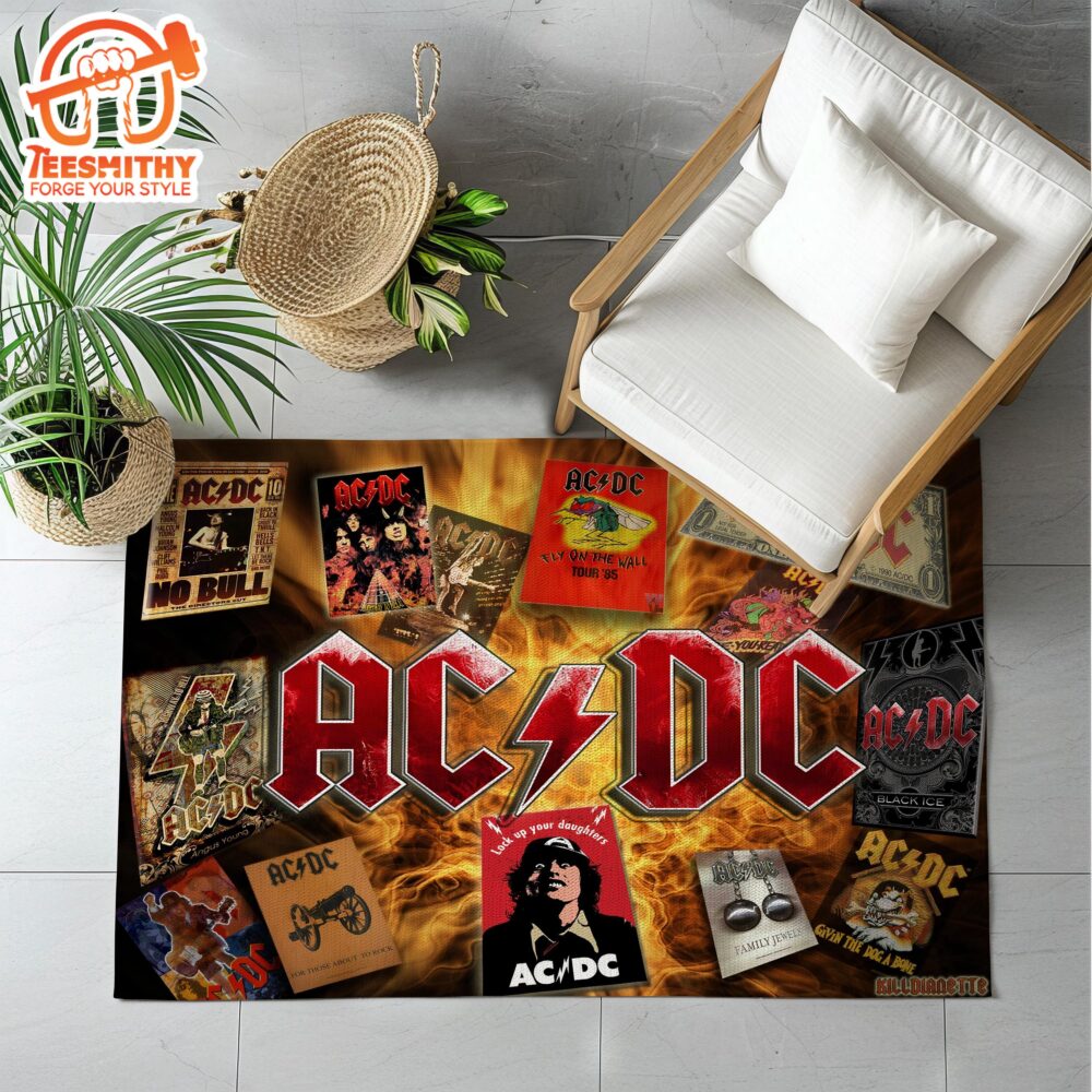 ACDC Rock Band Rug Iconic Retro Carpet, Ideal Gift for Music Lovers