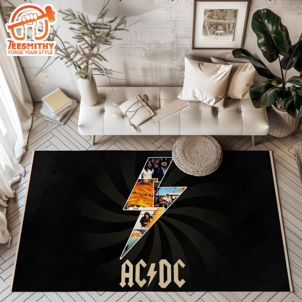 ACDC Rock Legends Rug Iconic Retro Music Carpet, Perfect for Rock Lovers and Living Room Decor