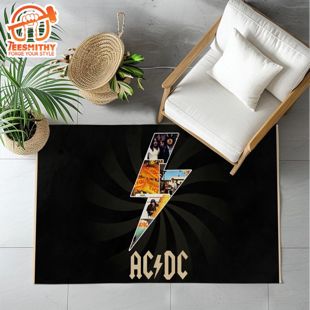 ACDC Rock Legends Rug Iconic Retro Music Carpet, Perfect for Rock Lovers and Living Room Decor