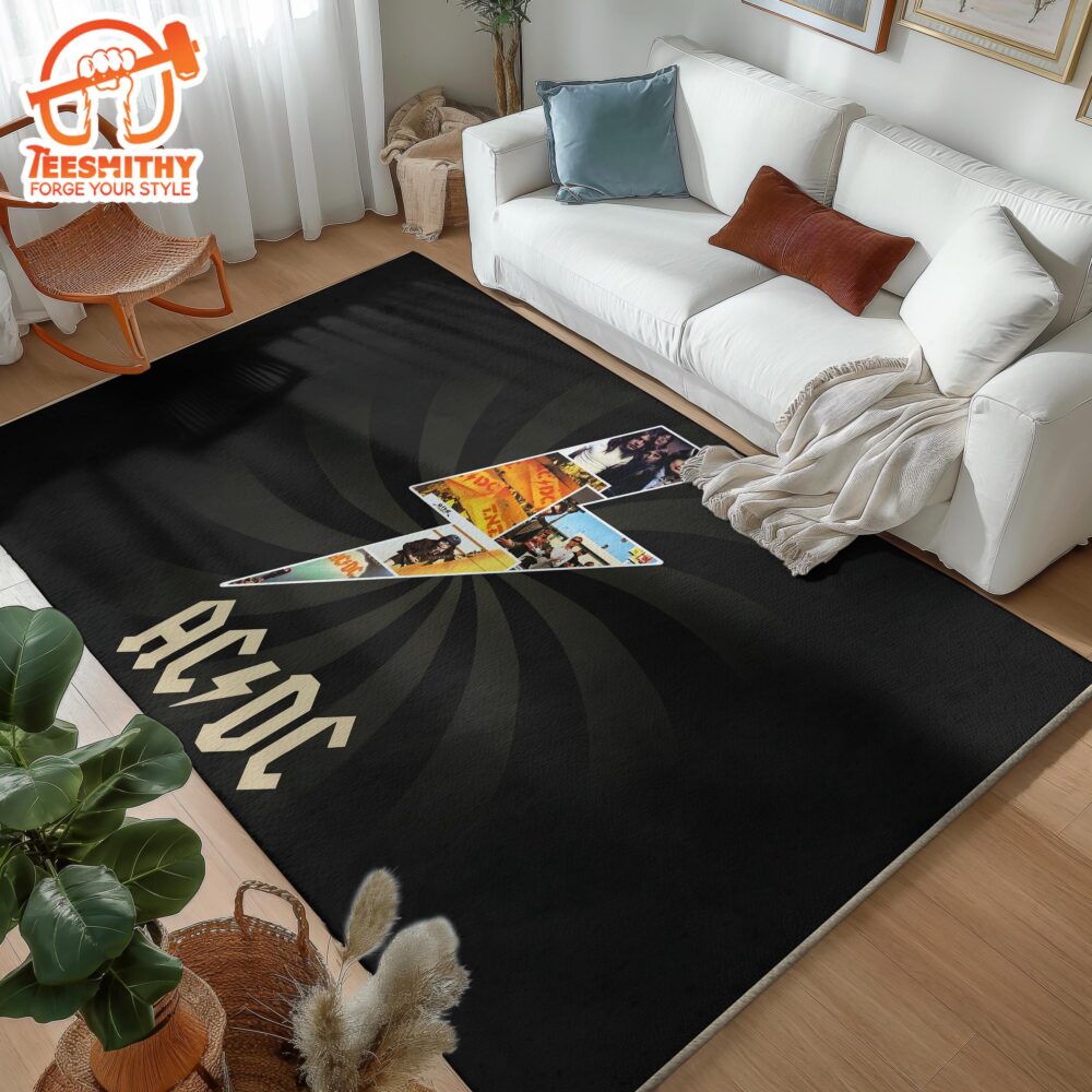 ACDC Rock Legends Rug Iconic Retro Music Carpet, Perfect for Rock Lovers and Living Room Decor