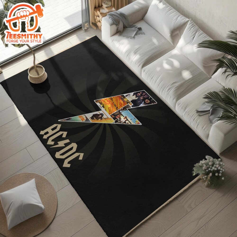 ACDC Rock Legends Rug Iconic Retro Music Carpet, Perfect for Rock Lovers and Living Room Decor