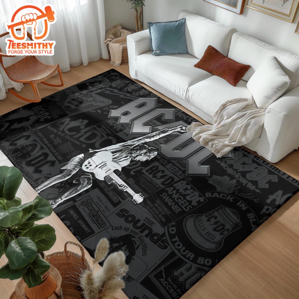 ACDC Rock Legends Rug Retro Music Carpet, Perfect Gift for Rock Lovers