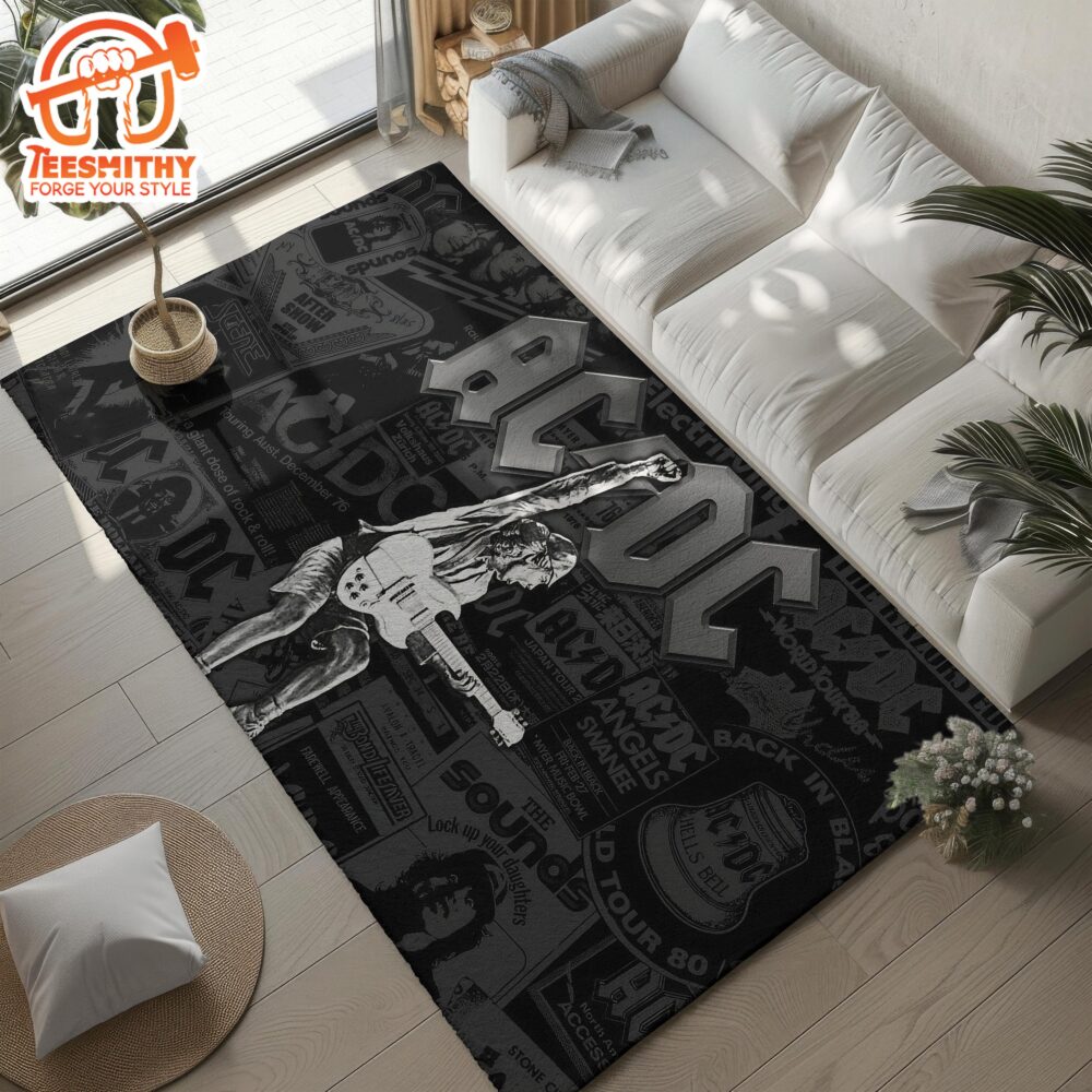 ACDC Rock Legends Rug Retro Music Carpet, Perfect Gift for Rock Lovers