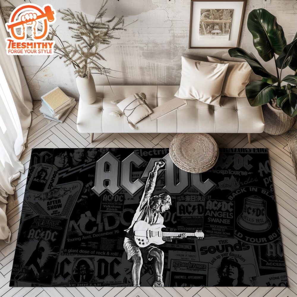 ACDC Rock Legends Rug Retro Music Carpet, Perfect Gift for Rock Lovers