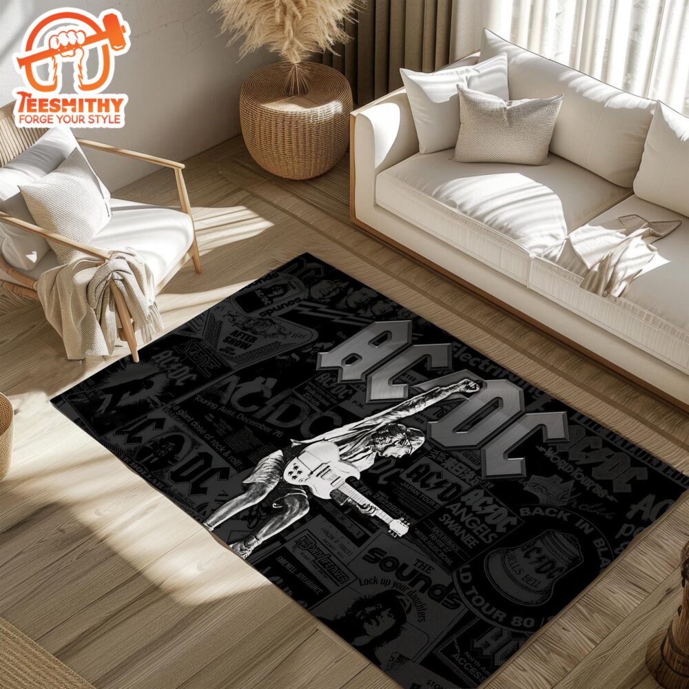 ACDC Rock Legends Rug Retro Music Carpet, Perfect Gift for Rock Lovers