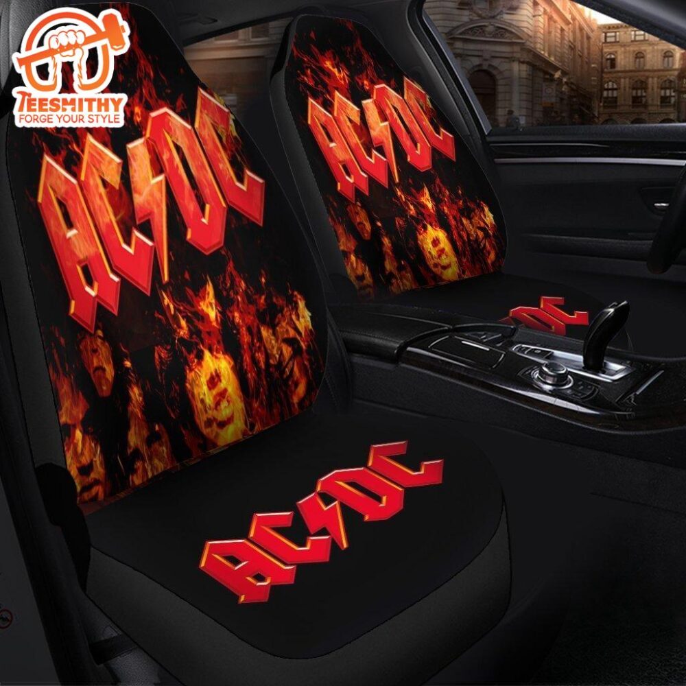 ACDC Rock Music Band Flame Celebrity Car Seat Covers