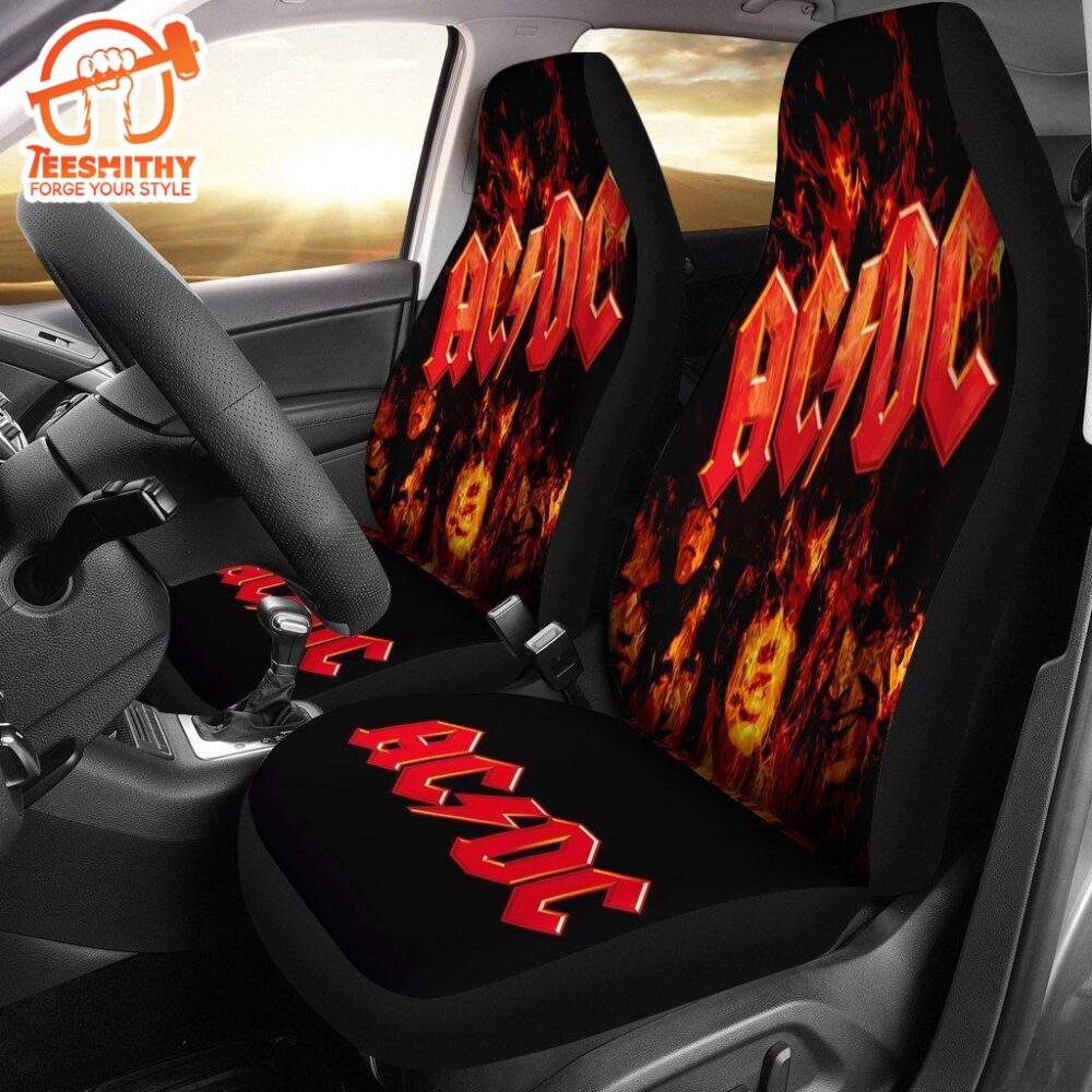 ACDC Rock Music Band Flame Celebrity Car Seat Covers