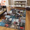 ACDC Rock N Roll Area Rug, Hard Music Group Album Cover Carpet Mat Decor