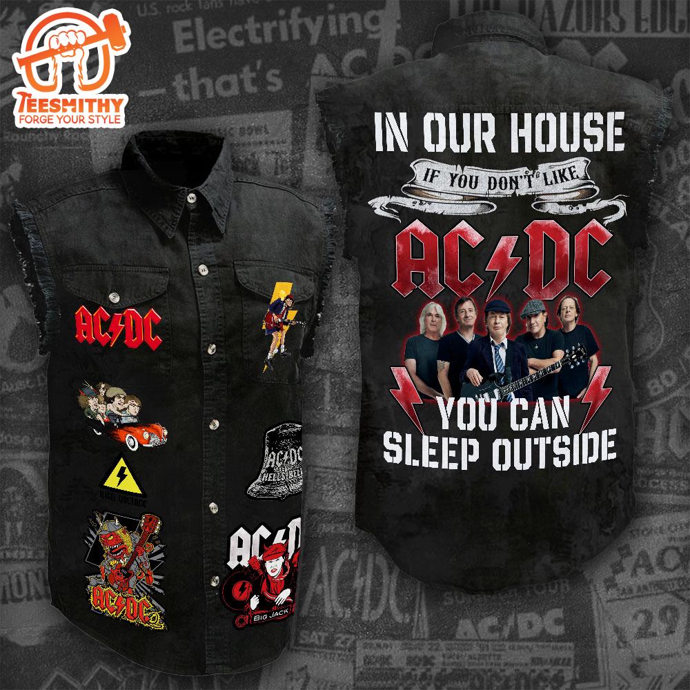 ACDC Rock Tour 2024 PwrupSleeveless Denim Shirt