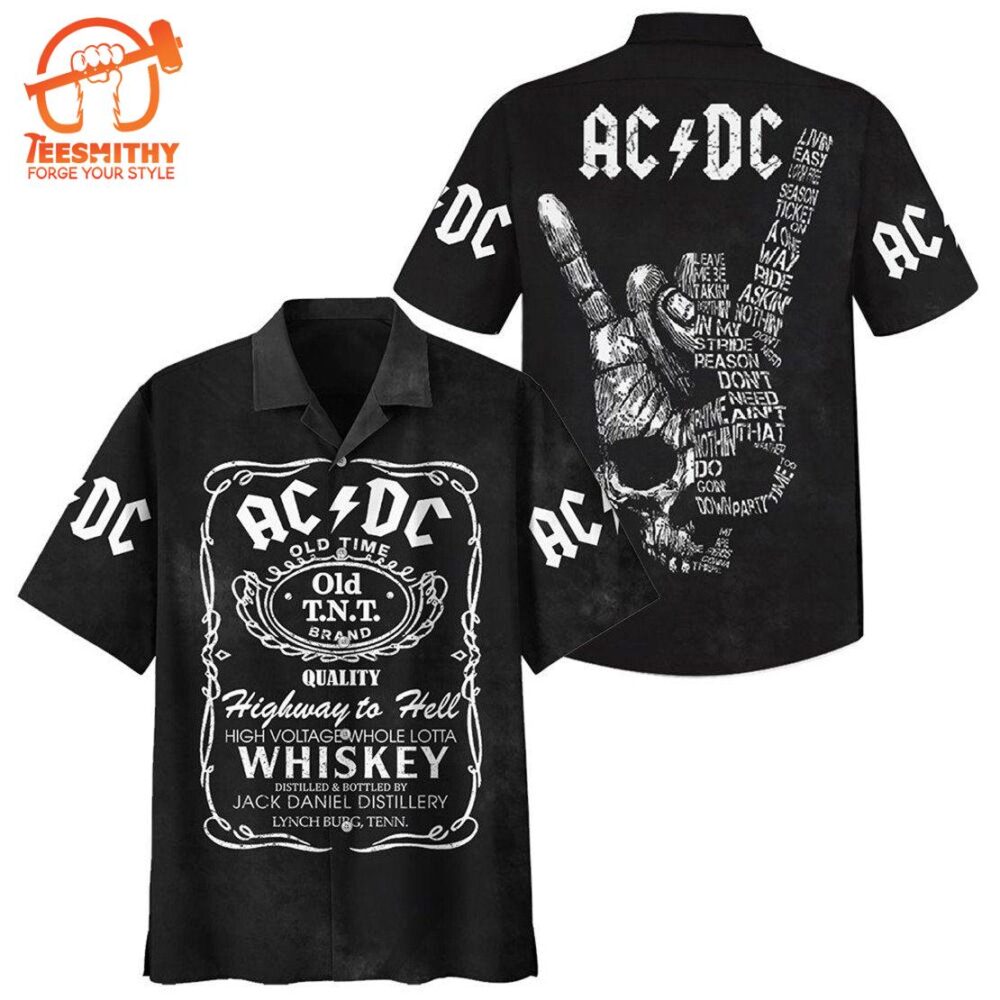 AcDc Rock X Whiskey Hawaiian Shirt