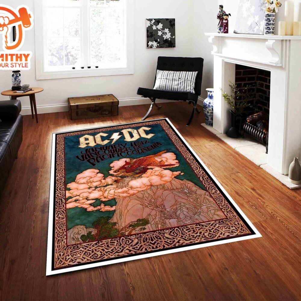 ACDC Rug, Music Rug, Rock Music Rug, Modern Abstract Rug