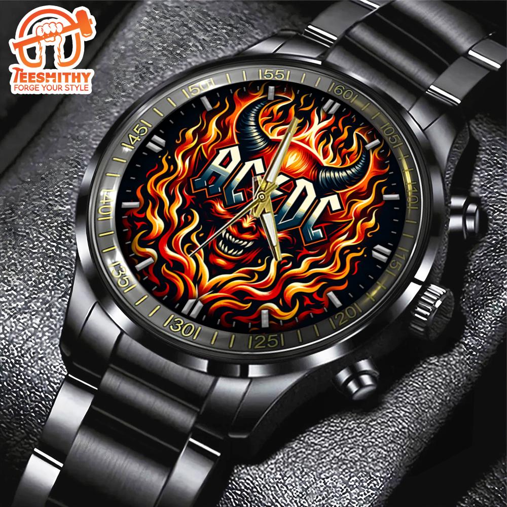 ACDC Satan Horns Black Stainless Steel Watch