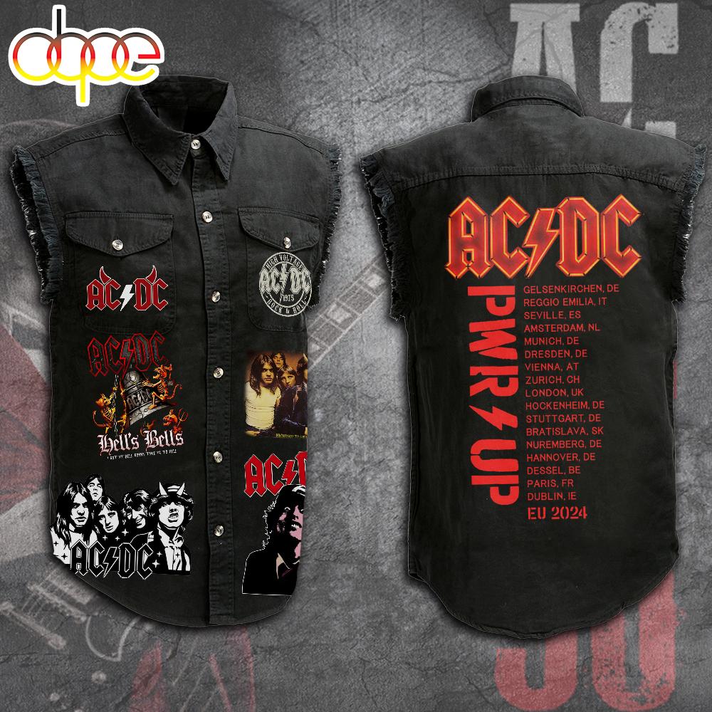 ACDC Sleeveless Denim Shirt For Men And Women