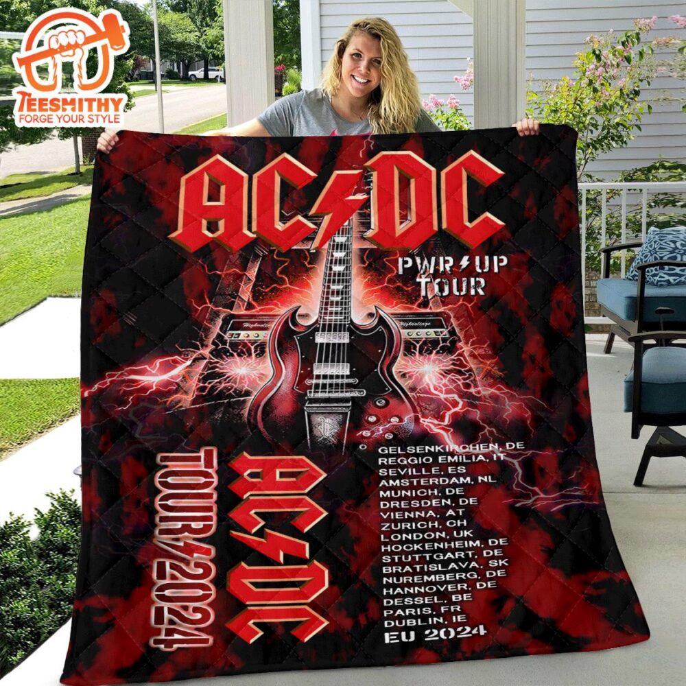 ACDC Tour 2024 Quilt Blanket Christmas For Fan