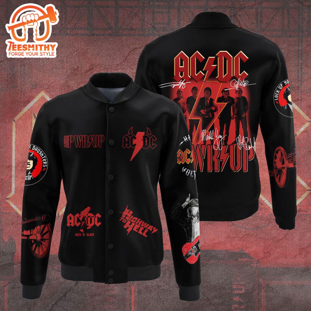 ACDC Tour Music Black Red Varsity Jacket