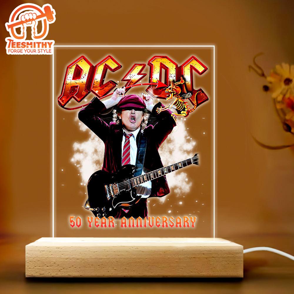 Acdc Tour Music Led Light With Wooden Base Gift Christmas