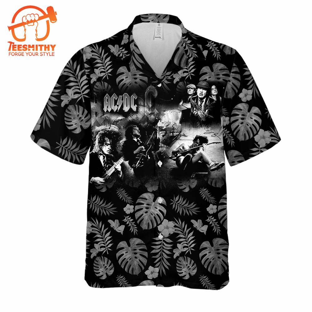 Ac&Dc Tropical Legends Art Flowers Pattern Hawaiian Shirt