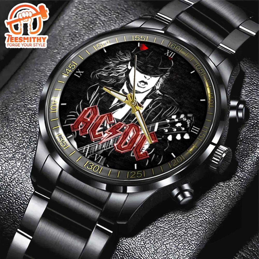 ACDC x Angus Young Black Stainless Steel Watch