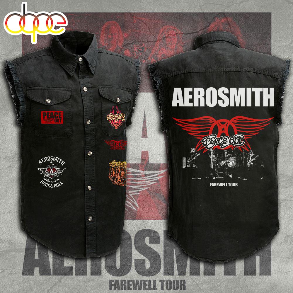 Aerosmith 3D Lightweight Sleeveless Denim Shirt