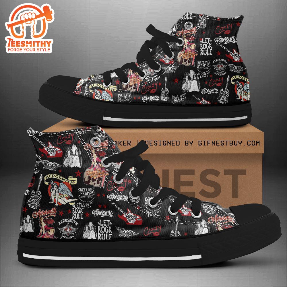 Aerosmith Toxic Twins, Aerosmith Gift, Aerosmith High Top Canvas Shoes