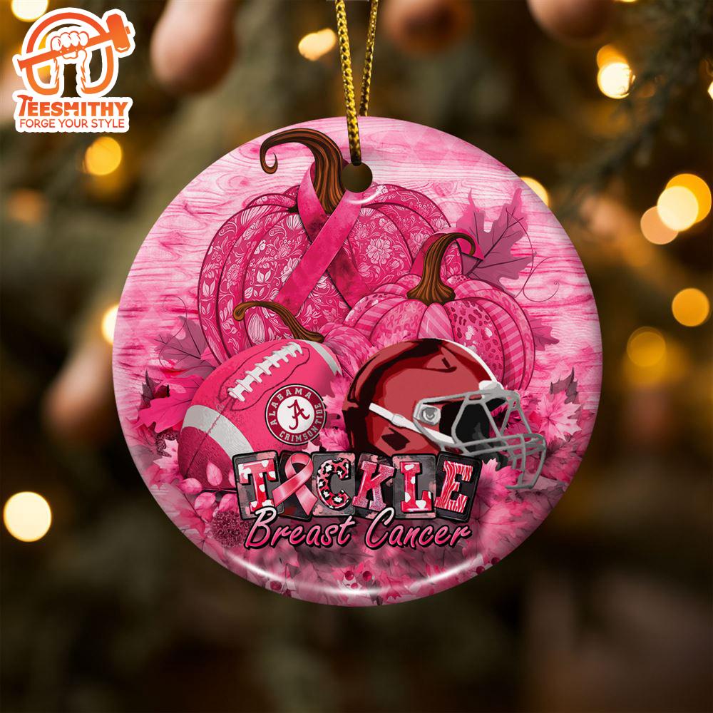 Alabama Crimson Tide  Breast Cancer And Sport Team Ceramic Ornament – Breast Cancer Ornament