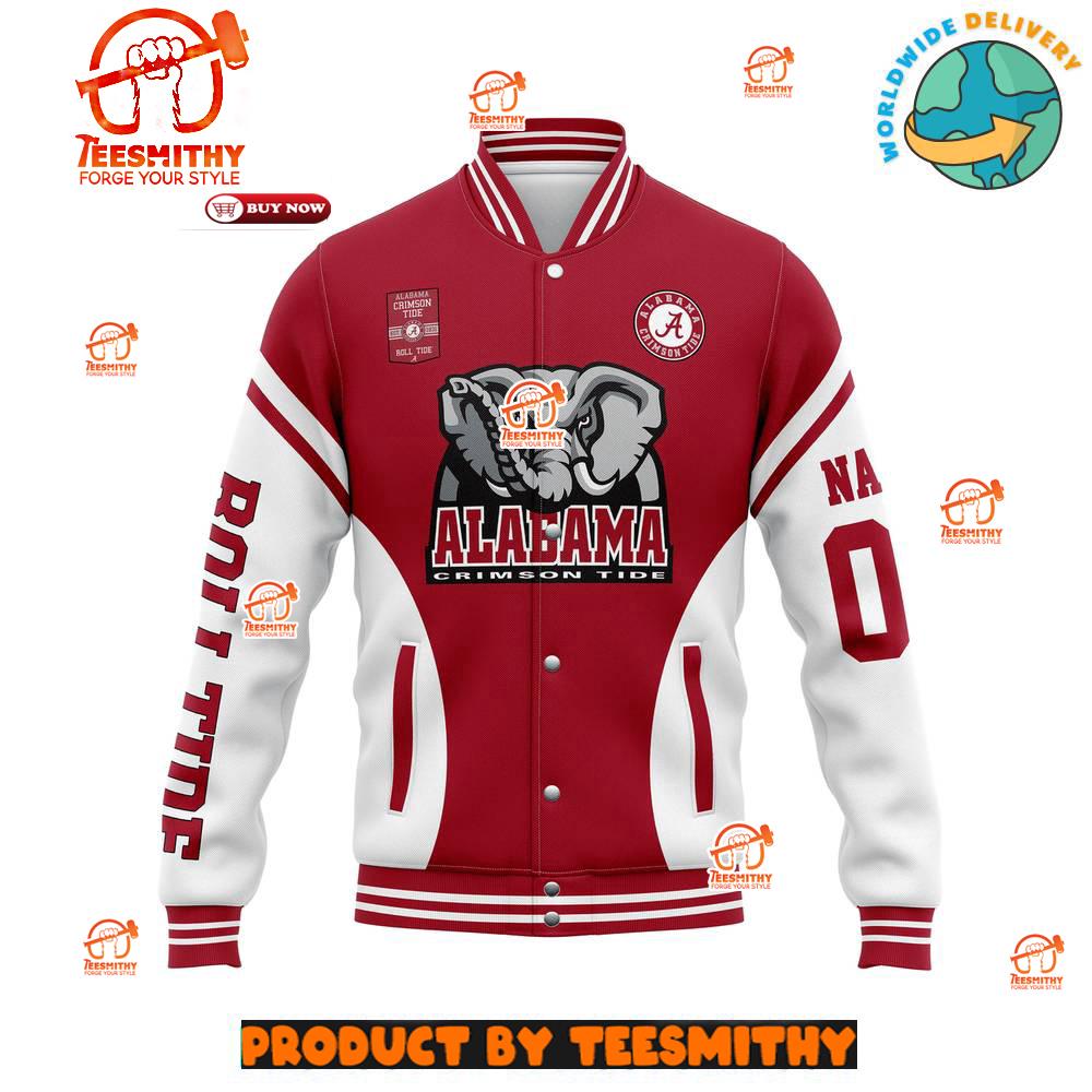 Alabama Crimson Tide Football Customized Baseball Jacket