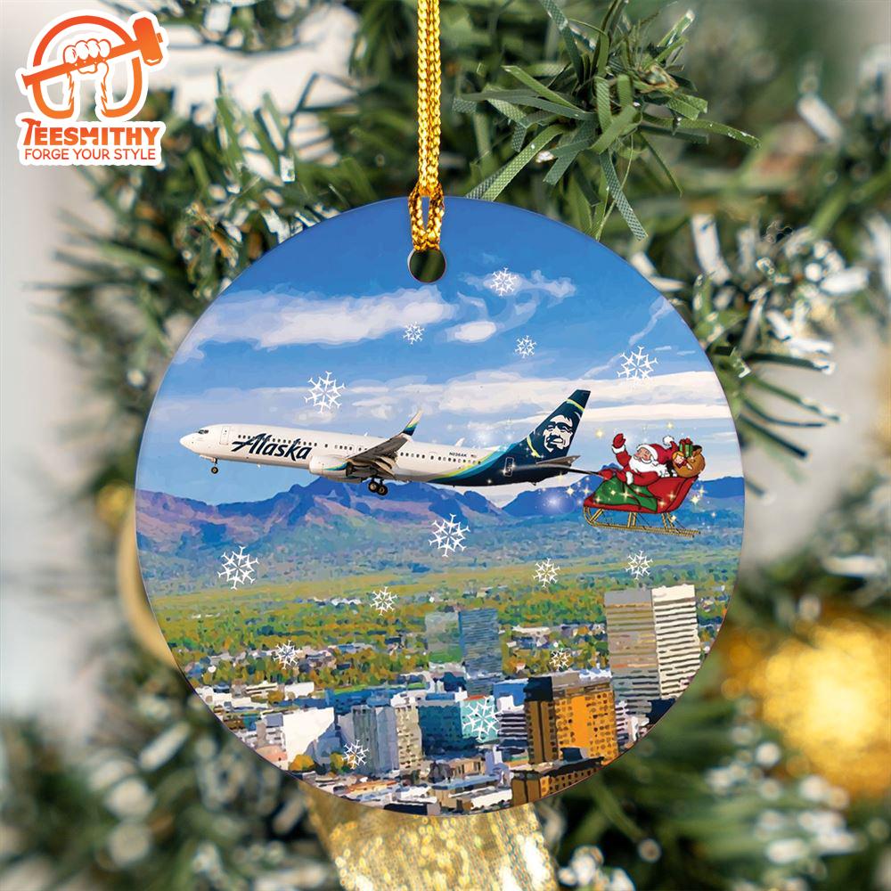 Christmas 2024  Alaska Airlines Boeing 737-900ER Ceramic Ornament