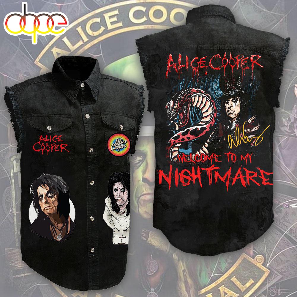 Alice Cooper 3D Lightweight Sleeveless Denim Shirt