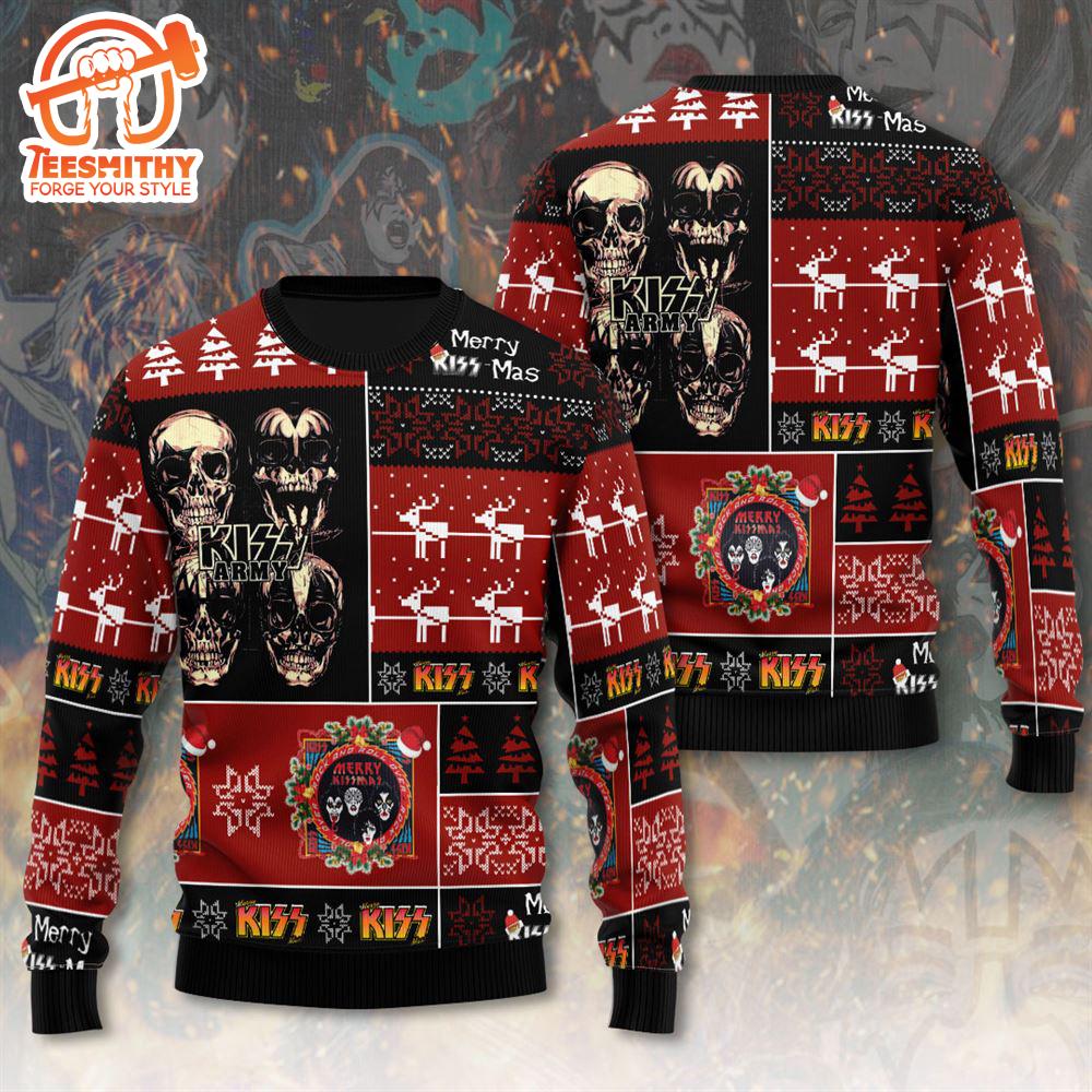 All I Want For Christmas Is Kiss Skull 3D Ugly Christmas Sweater