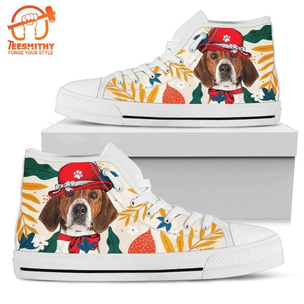 American Foxhound Dog Sneakers Women High Top Shoes Funny