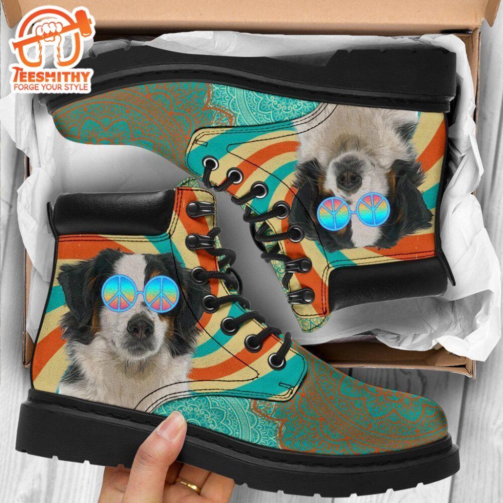 American Shepherd Dog Boots Shoes Funny Hippie Style