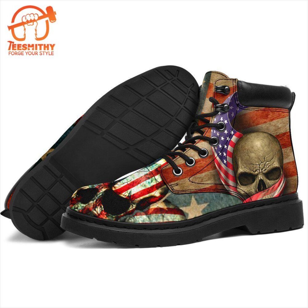 American Skull Boots American Flag Shoes Amazing Gift