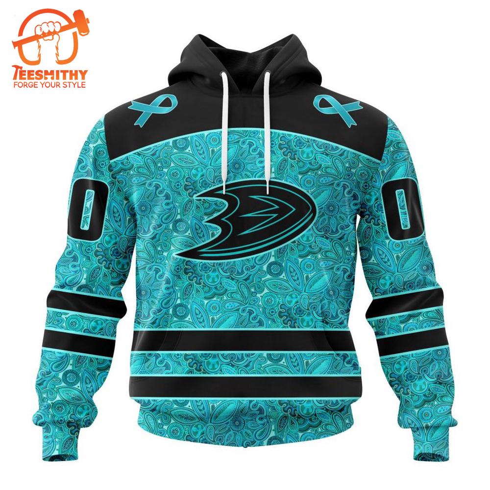 Anaheim Ducks Hoodie Special Design Fight Ovarian Cancer Hoodie LV K801CXPQ