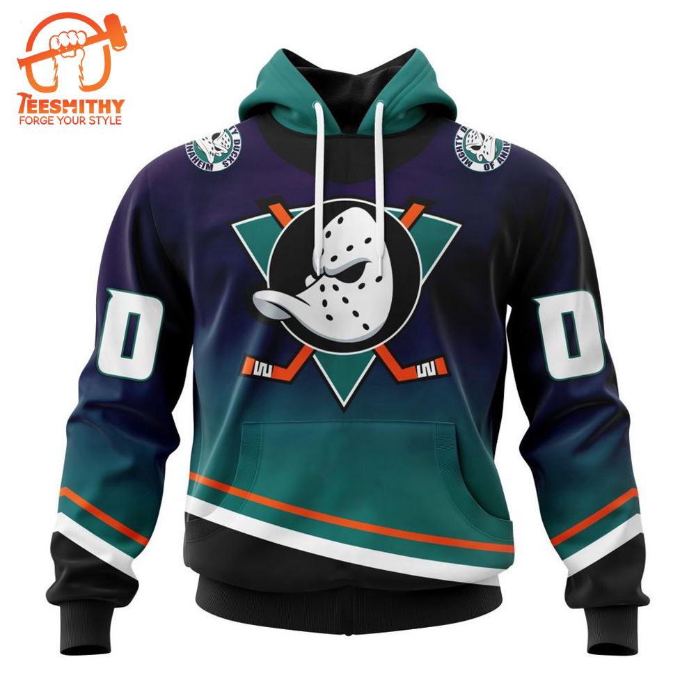 Anaheim Ducks Hoodie Special Retro Gradient Design Hoodie LV AF17MS3X