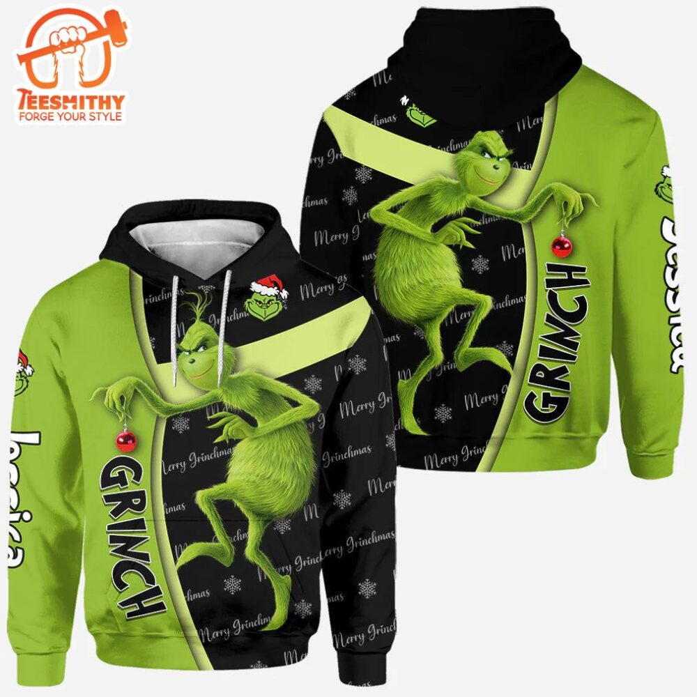 Any Name - Grinch Personalized Hoodie and Leggings